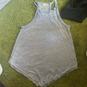 Blue V-shape bottom flowy light tank top great condition